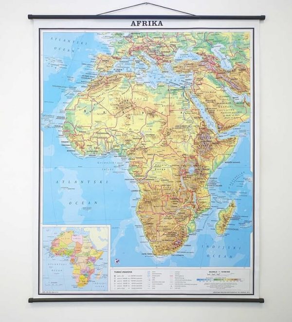 Karta Afrika, 97x120 cm