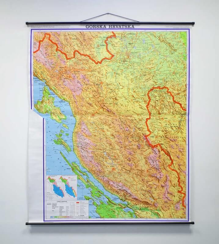 Karta Gorska Hrvatska, 120×145 cm