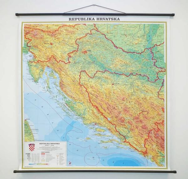 Karta Hrvatske, 107x110 cm
