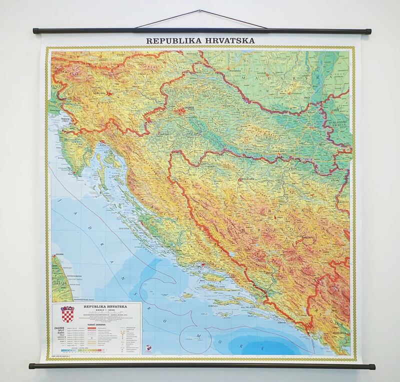 Karta Hrvatske, 107×110 cm
