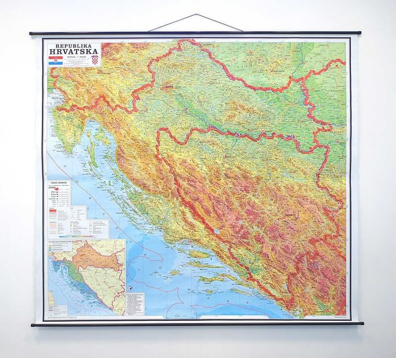 Karta Hrvatske, 182×163 cm