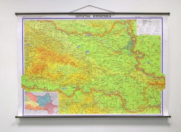 Karta Istočna Hrvatska, 142x100 cm
