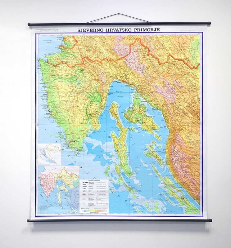 Karta Sjeverno hrvatsko primorje, 120×130 cm