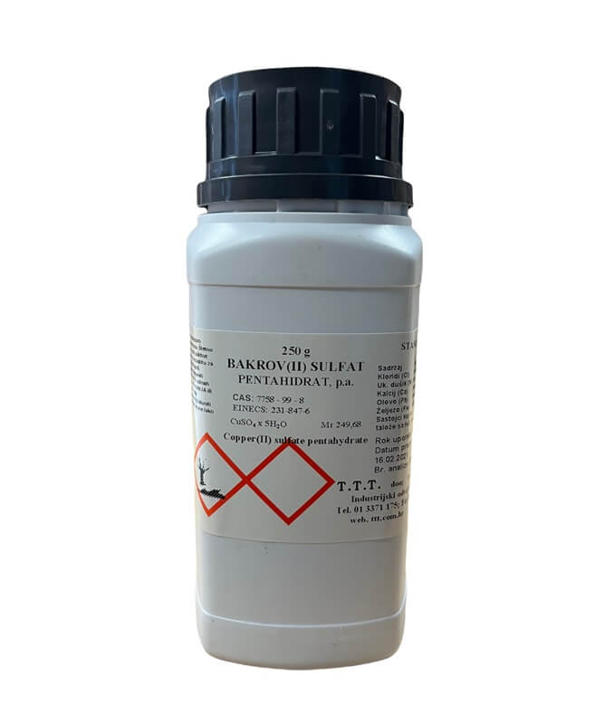 Bakrov(II) sulfat pentahidrat, 250 g