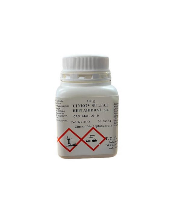 Cinkov sulfat heptahidrat u plastičnoj bočici, 100 g