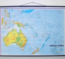Karta Australija i Oceanija, 120x83 cm