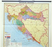 Karta Hrvatske, administrativna podjela, 120x118 cm